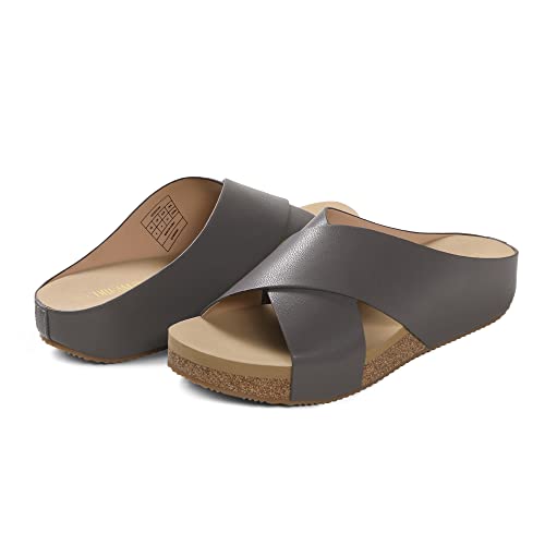 DREAM PAIRS Women's Cute Cork Slide Sandals for Summer
| DREAM PAIRS Open Toe Women's Cork Slide Sandals Slip on Criss